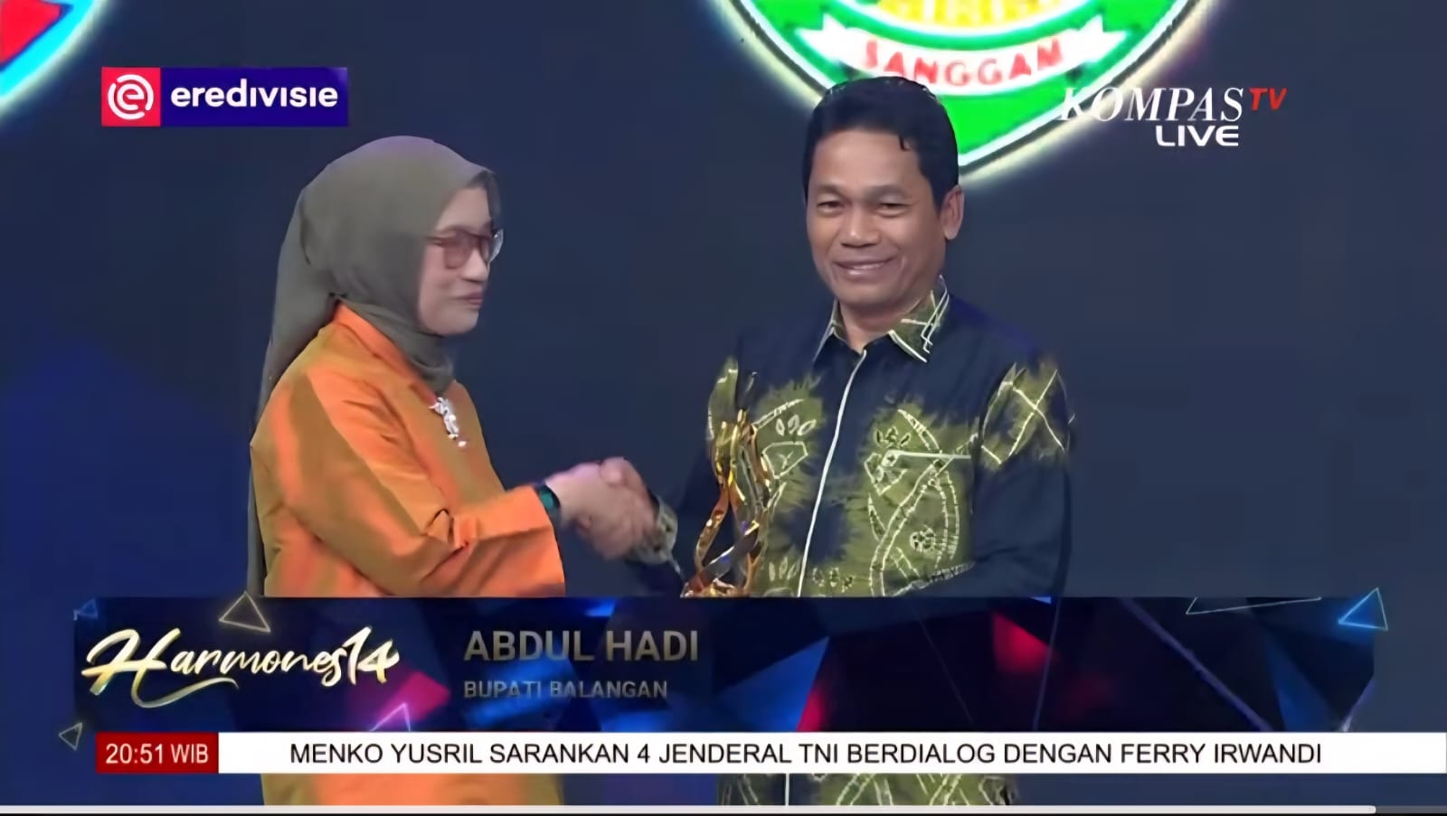 Bupati Balangan Terima Penghargaan Nasional dari Kompas TV soal Layanan Publik dan Transparansi